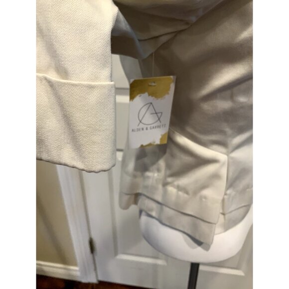 Floreat Anthropologie Cream W/ Blue Striped Trim Jacket, Size 0 (US) - Picture 7 of 10